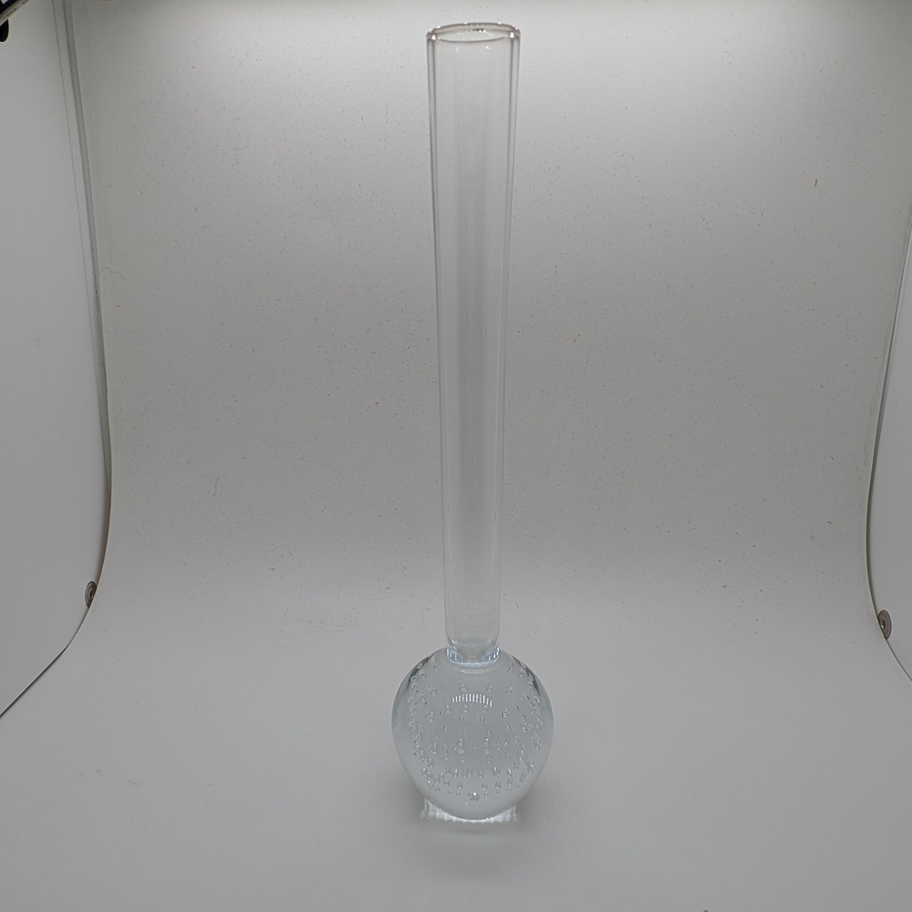 Vintage Clear Controlled Bubble Bud Vase